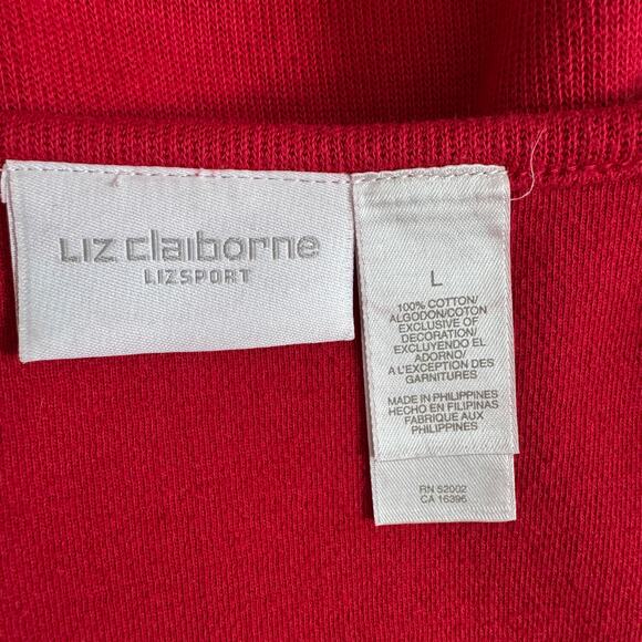Vintage LIZ CLAIRBORNE Red Christmas Sweater Size L Holiday Party Festive - Picture 8 of 10
